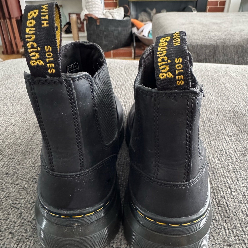 Black Leather Dr Marten Chelsea Boots - Picture 3 of 7